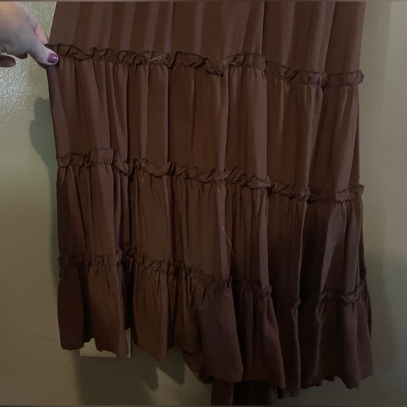 Beautiful Women's Boho Brown Sleeveless Maxi Dress with Lace Detail - rue21 - Picture 2 of 7